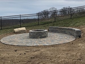 Collier Township Circle Patio, Fire Pit - Seat Wall